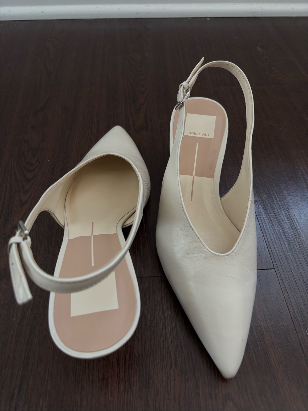 Dolce Vita Cream Pointed Slingback Kitten Heels — NWTs - Picture 4 of 11